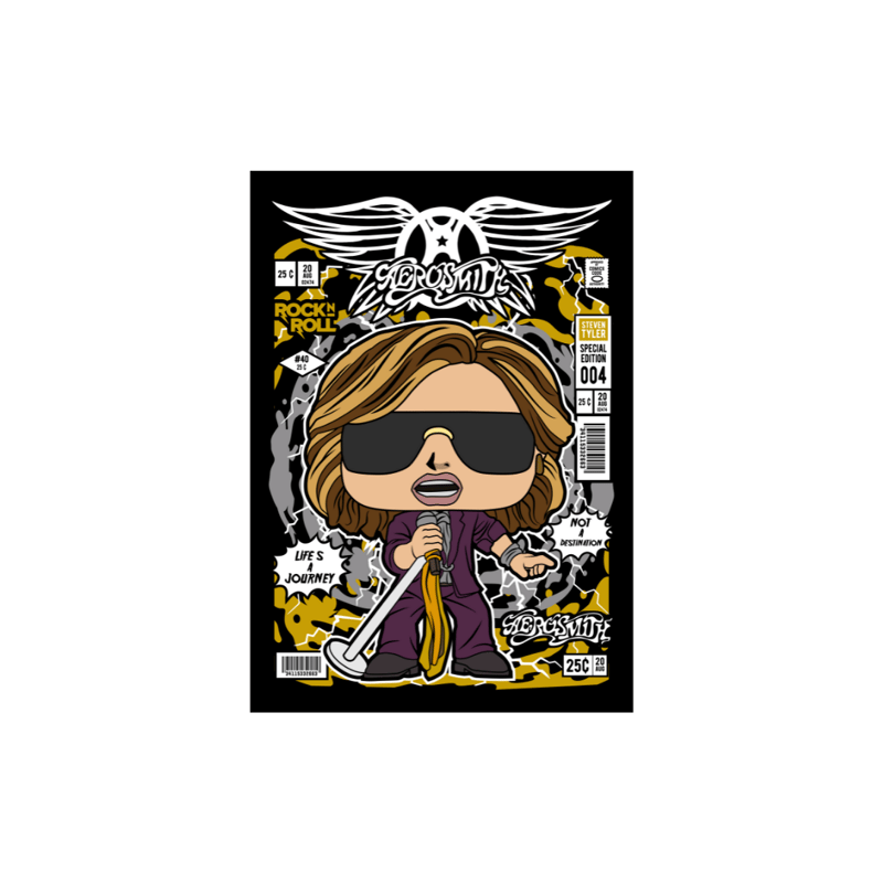 Quadro Decorativo Rock  MDF 3mm 20x28,5 cm - Aerosmith