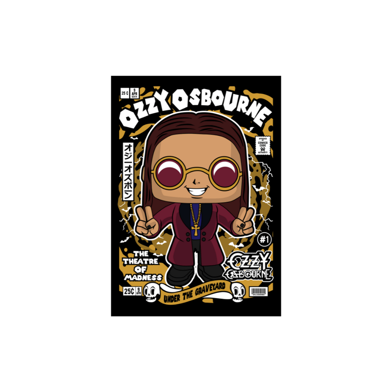 Quadro Decorativo Rock  MDF 3mm 20x28,5 cm - Ozzy Osbourne