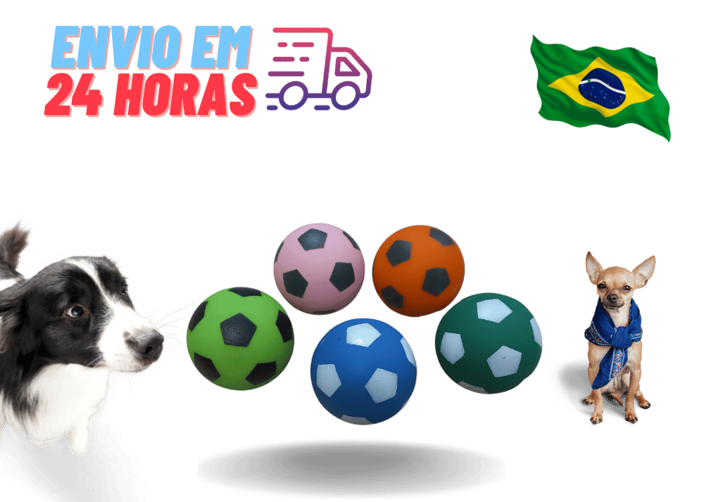 Brinquedo Bolinha Futebol P/ Pet Cachorro Feliz