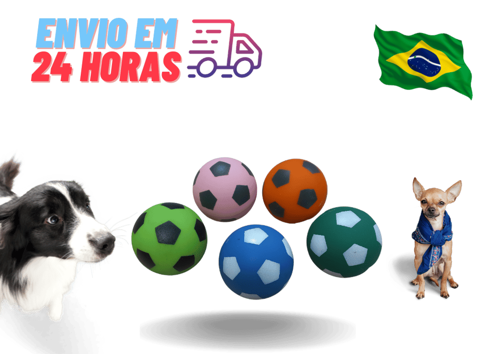 Kit 3 Brinquedos Bolinha Futebol P/ Pet Cachorro Feliz