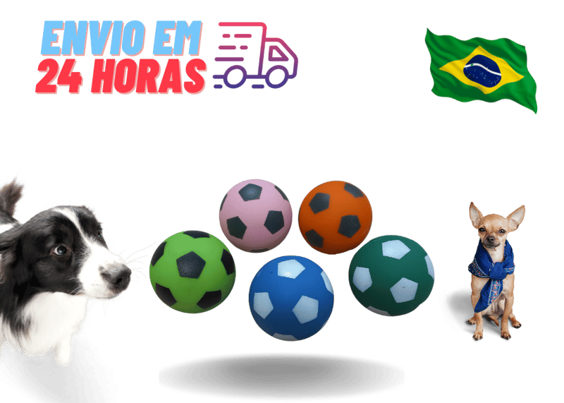 Brinquedo Bolinha Futebol P/ Pet Cachorro Feliz