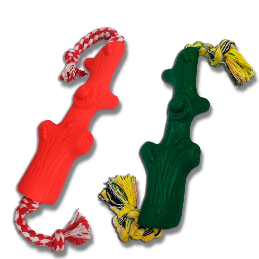 Kit 02 Brinquedos Graveto Galho Com Corda 100% algodão Pet