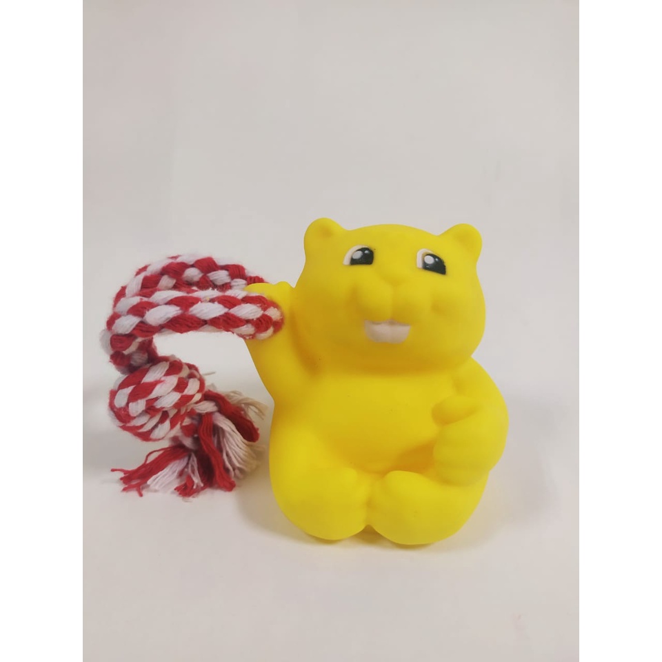 Brinquedos Anti Stress Castorzinho Brincalhão para cachorro/pet com corda 100% algodão.