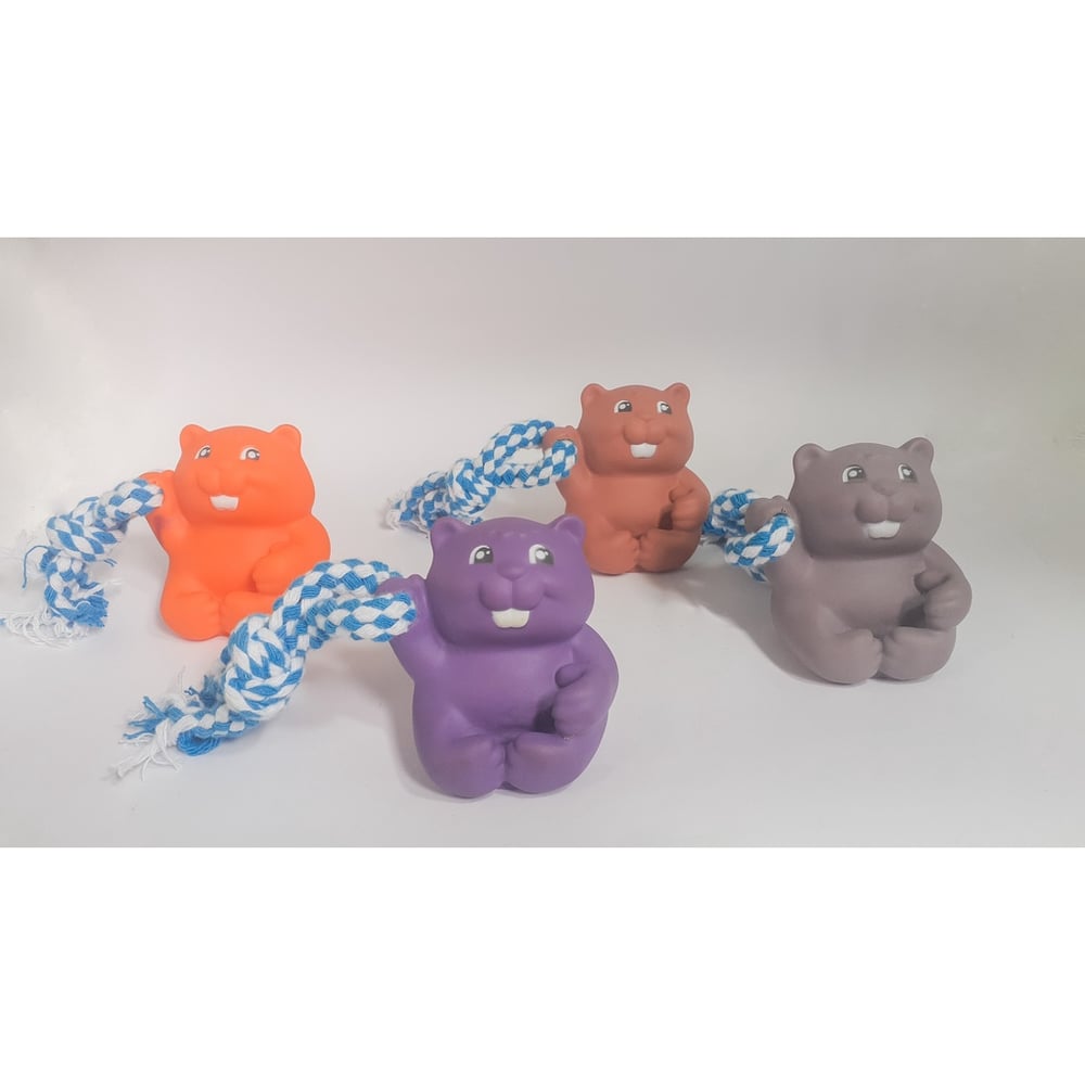 Brinquedos Anti Stress Castorzinho Brincalhão para cachorro/pet com corda 100% algodão.