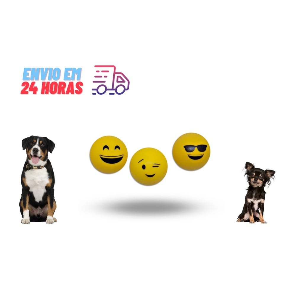 Brinquedo Mordedor Para Cachorro Pet Bolinhas Divertidas Emoji Lisa