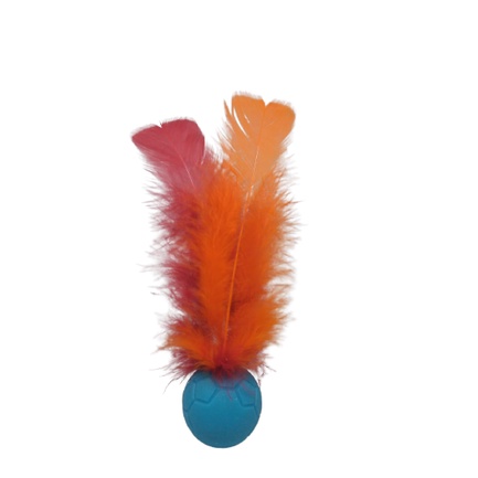 Bolinha Interativa Para Gatos Brinquedo Catball Com Penas