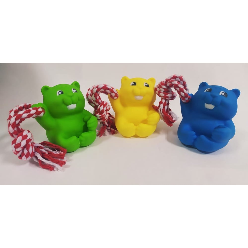 Brinquedos Anti Stress Castorzinho Brincalhão para cachorro/pet com corda 100% algodão.
