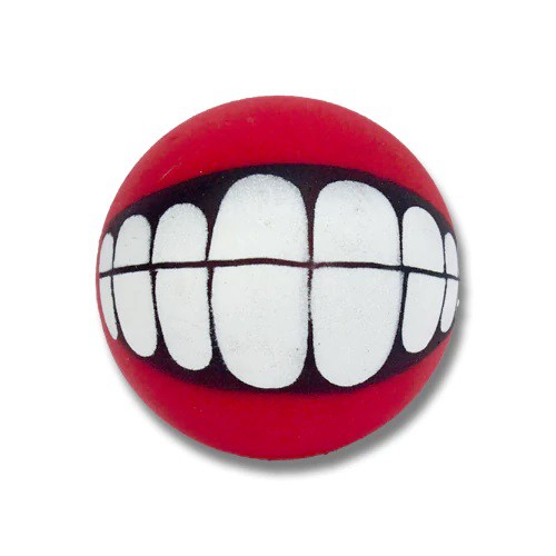 Kit 03 Brinquedos Bolinhas com Estampa de Sorriso para Pet Cachorro Adestramento