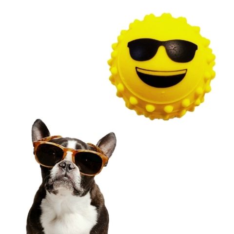 Brinquedo Para Cachorro Bolinha Cravo Emoji Divertidos Mordedor Pet