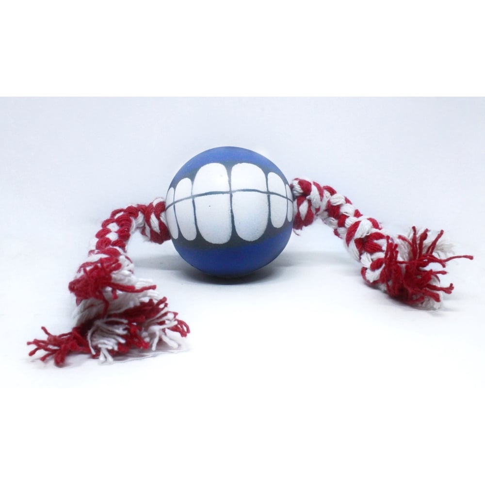 Kit 02 Brinquedos mordedor Bolinhas Sorriso com Corda 100% Algodão Brinquedo para Pet Cachorro e Adestramento