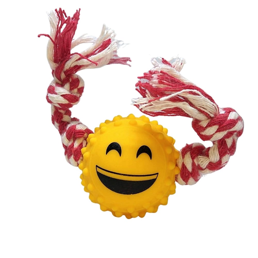 Kit 03 Brinquedos Bolinha Cravinho Emoji com Corda 100% algodão Mordedores Cachorro Pet