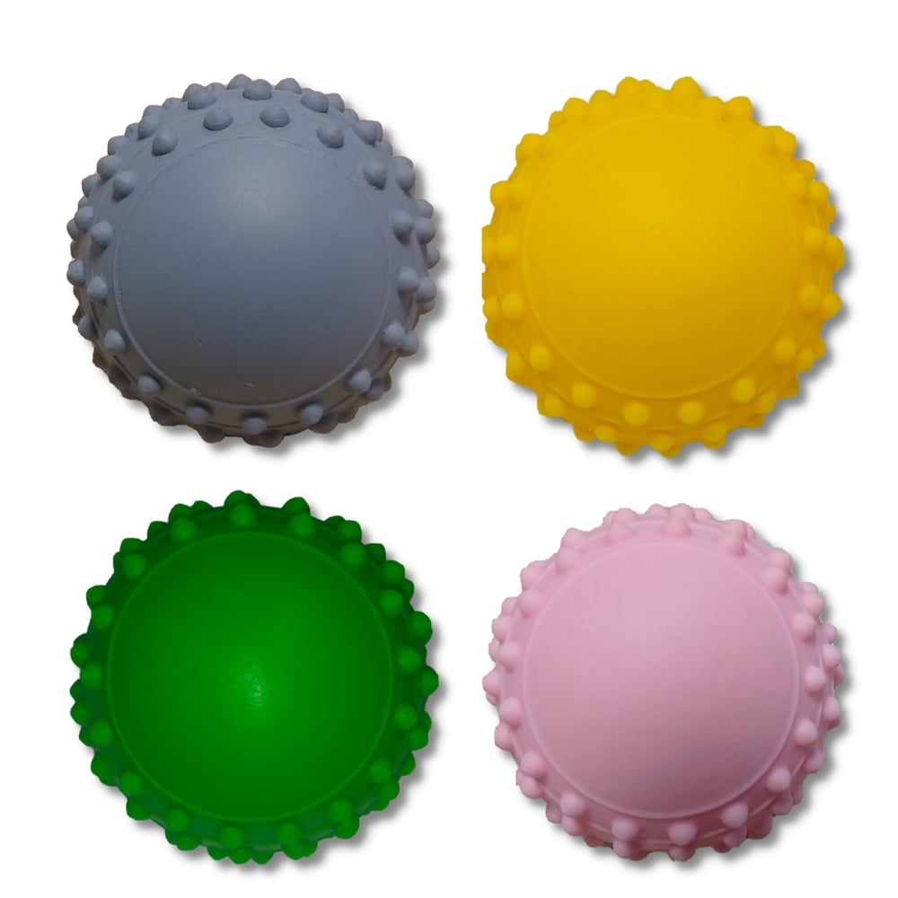 Kit 04 Brinquedos Bolinha Cravo Para Cachorro Pets Tamanho Médio Interativa Para Cachorros