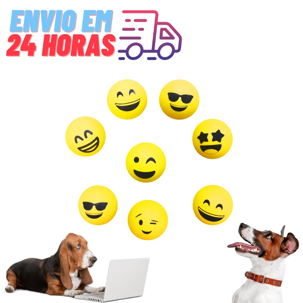 Brinquedo Mordedor Para Cachorro Pet Bolinhas Divertidas Emoji Lisa