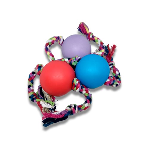 Brinquedo Para Cachorro Pet Bolinha Lisa com Corda 100% algodão