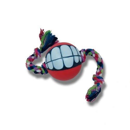 Kit 02 Brinquedos mordedor Bolinhas Sorriso com Corda 100% Algodão Brinquedo para Pet Cachorro e Adestramento