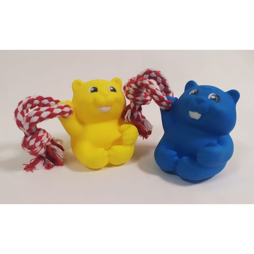 Brinquedos Anti Stress Castorzinho Brincalhão para cachorro/pet com corda 100% algodão.