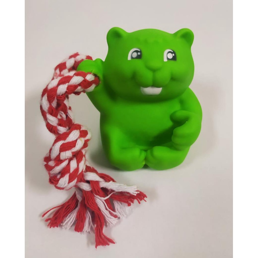 Brinquedos Anti Stress Castorzinho Brincalhão para cachorro/pet com corda 100% algodão.