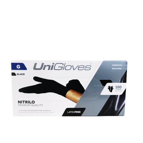 Luva UniGloves Black Descartável G 