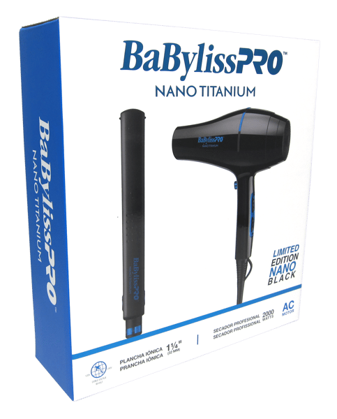 Kit Secador + Prancha Nano Black BabylissPro By Roger 