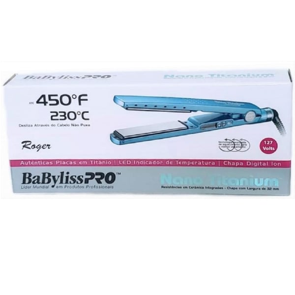Prancha Nano Titanium By Roger TRADICIONAL 1-1/4'' Babyliss 