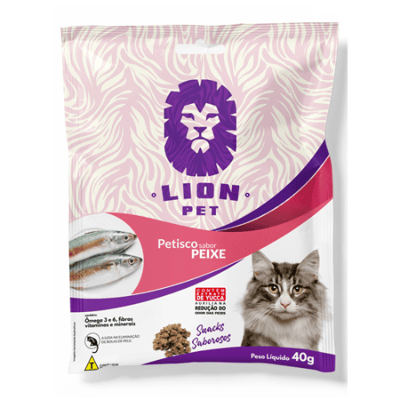 Supply Pet  Petisco Lion Pet para Gatos Sabor Peixe 40g  1