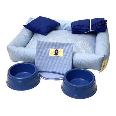 Supply Pet  Kit Cama maternidade Courino Azul  1