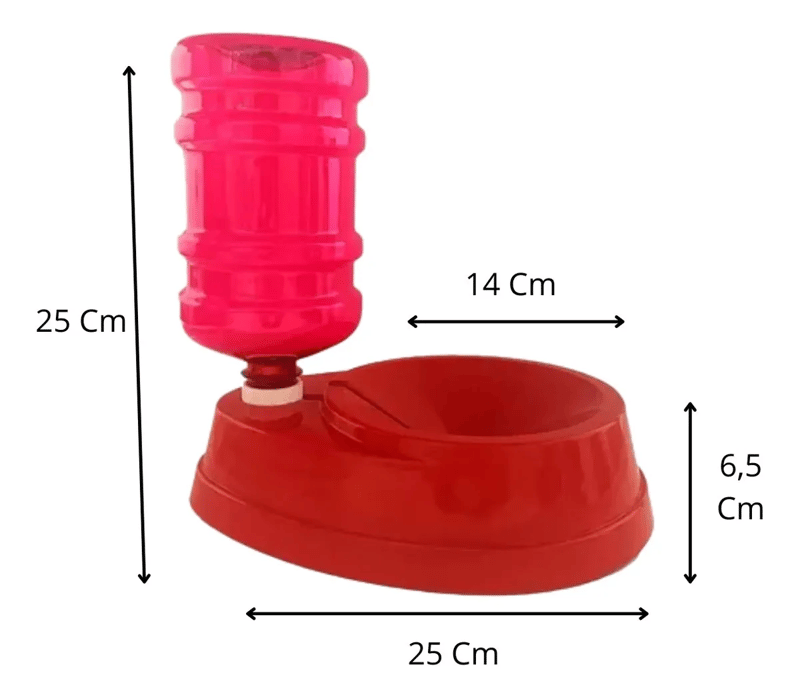 Bebedouro Pet  Dosador Automático 1 Litro - Vermelho