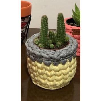 Cachepô de Crochê fio de Malha, Decoração, Artesanato