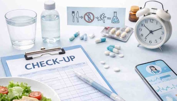 check-up, check up öncesi hazırlık, check-up açlık süresi, doğru check-up sonuçları, sağlık taraması, online doktor, evde sağlık hizmetleri, happ health
