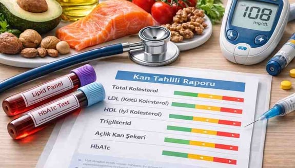 kolesterol, kolesterol değerleri, ldl nedir, hdl nedir, trigliserid yüksekliği, diyabet riski, hba1c nedir, açlık kan şekeri, check-up sonuçları, insülin direnci, homa-ir, metabolik risk, happ health