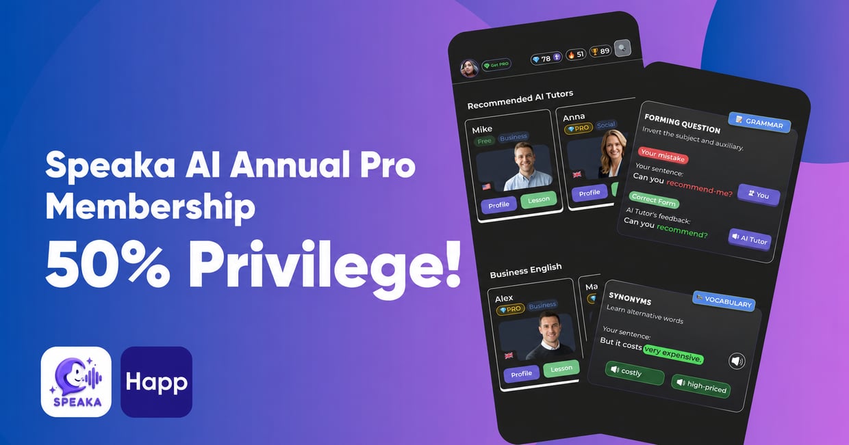 50% Privilege on Speaka AI Annual PRO