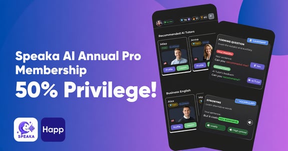 50% Privilege on Speaka AI Annual PRO