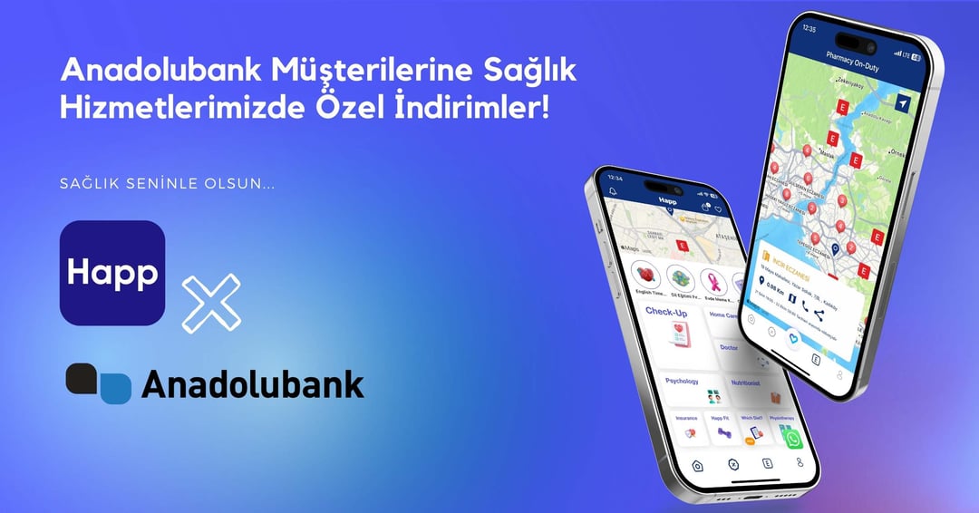 Anadolubank Müşterilerine Sağlık Hizmetlerimizde Özel İndirimler