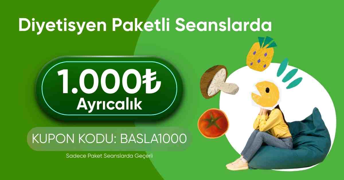 Diyetisyen Paketli Seanslarda 1.000 TL Ayrıcalık