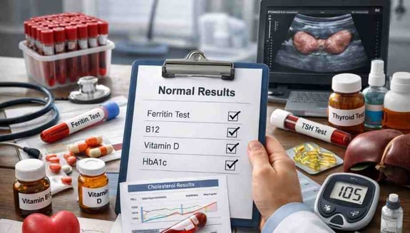 check-up, check-up sonuçları, gizli riskli değerler, normal görünen testler, ferritin, B12, D vitamini, HbA1c, kolesterol, tiroid testleri, sağlık kontrolü, happ health