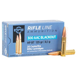 PPU .300 AAC Blackout 125gr HP BT 20 Rounds
