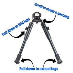 Air Chief Clamp-on Air Rifle Bipod 10-20mm