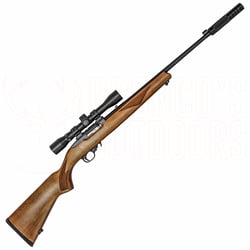 Ruger 10/22 Sporter Blued Wood .22 LR Rifle + 4x32mm Scope + Suppressor