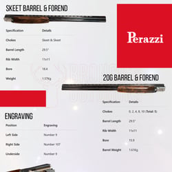 Perazzi SC3 Shotgun + 12ga Trap Barrel + 12ga Skeet Barrel + 20ga Barrel Set + Spare Sporter Skeet Stock - Preloved