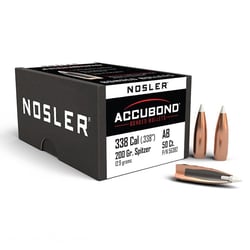 Nosler AccuBond Spitzer Projectiles .338 Cal 200gr 50 Count
