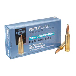 PPU Rifle Line 7mm-08 140gr PSP BT 20 Rounds