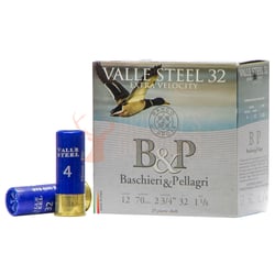 B&P Valle Steel 12ga 2 3/4" 32gm Steel Shot 25 Rounds