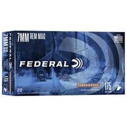 Federal Power Shok 7mm Rem Mag 175gr SP 20 Rounds