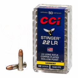 CCI Stinger .22 LR 32gr CPHP 50 Rounds