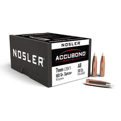 Nosler AccuBond Spitzer 7mm .284" 160gr Projectiles 50 Count