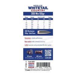 Nosler Whitetail Country .308 Win 150gr Solid Base 20 Rounds