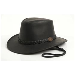 Selke Stressed Leather Hat 108 Fullgrain Black