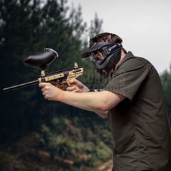 Tippmann Cronus Paintball Marker .68 Cal Black/Tan + 200 Rounds .68 Cal Paintball Hopper + Paintball Mask + Tippmann CO2 Tank 10oz