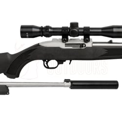 Ruger 10/22 Synthetic Stainless .22 LR + 3-9x32 Scope + Suppressor