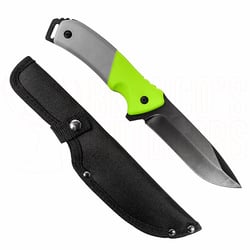 Summit Gear Fixed Blade Knife Green/Grey with Sheath